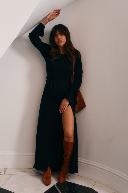 ROBE REVA JERSEY NOIR