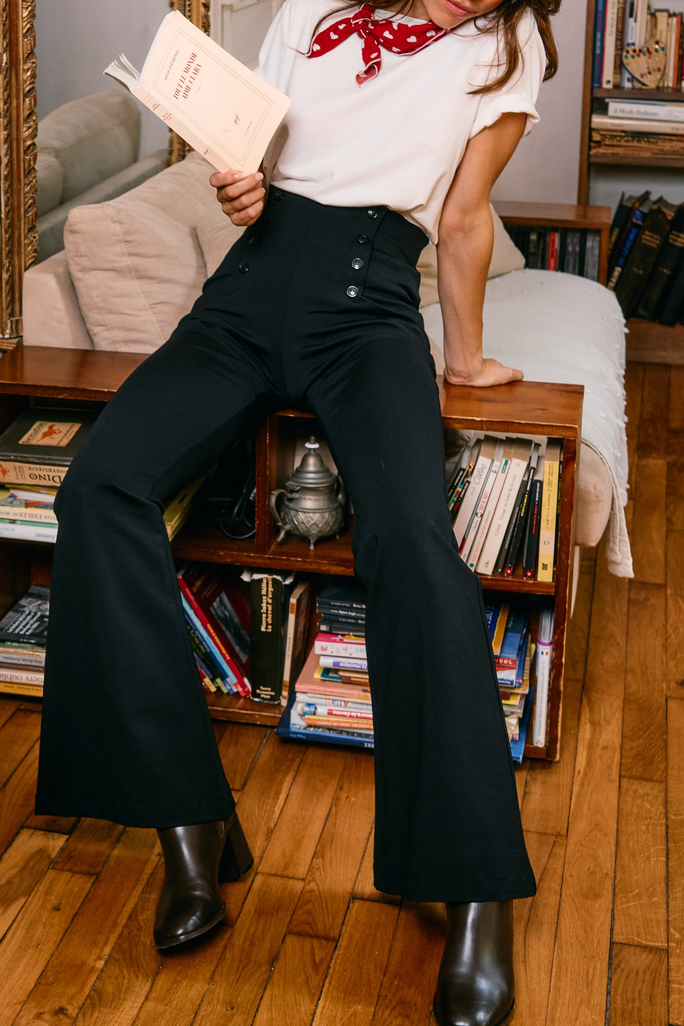 Pantalon pobar jersey noir