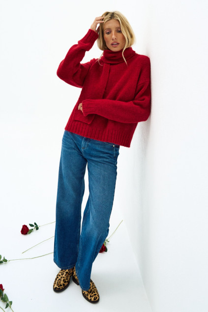 PULL LALA MAILLE ROUGE