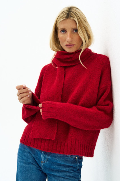 PULL LALA MAILLE ROUGE